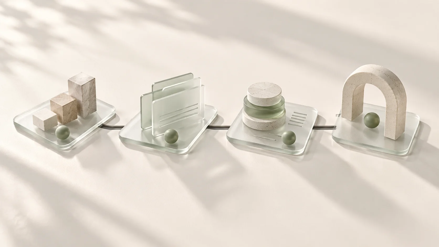 Conceptual architectural illustration connecting the stages of a clear workflow.